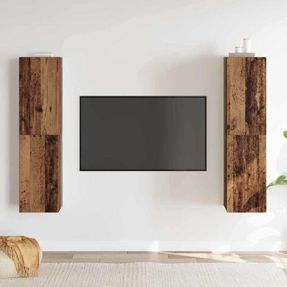 TV-Cabinet-Set 4 pcs Altholz 30,5 x 30 x 60 cm Holzwerkstoff