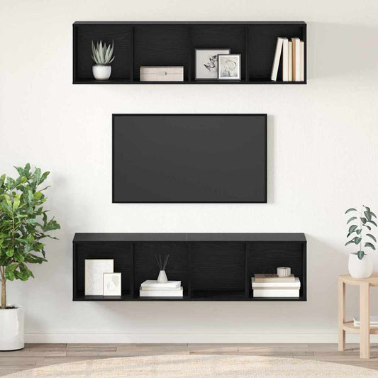 TV-Schrank-Set 2 pcs Schwarze Eiche 37 x 37 x 142,5 cm