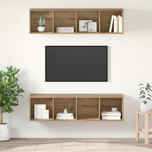 TV-Schrank-Set 2 pcs Eiche handwerklich 37 x 37 x 142,5 cm