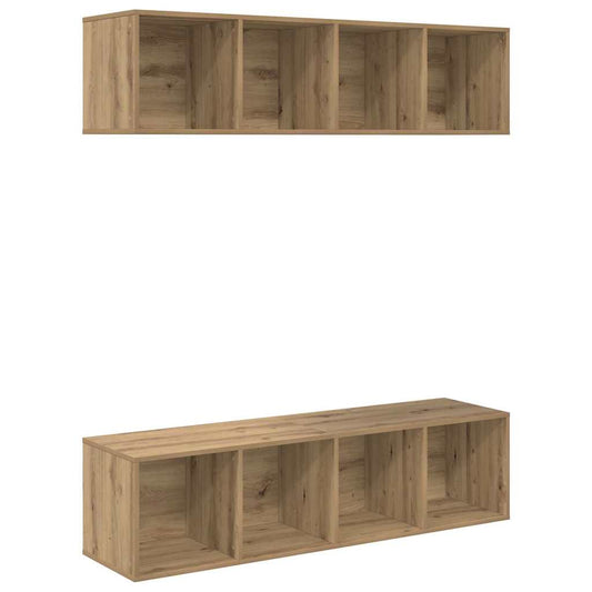 TV-Schrank-Set 2 pcs Eiche handwerklich 37 x 37 x 142,5 cm
