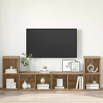 TV-Schrank-Set 4 pcs Eiche handwerklich 37 x 35 x 72 cm