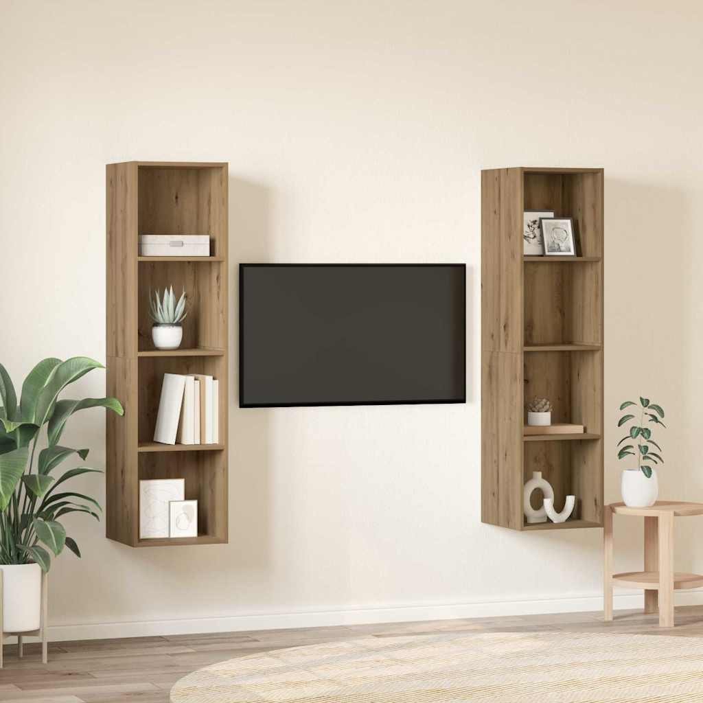 TV-Schränk 2 pcs Braun 37 x 37 x 142,5 cm Holzwerkstoff
