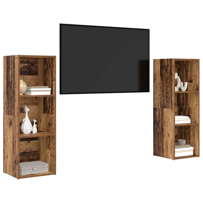 TV-Schrank-Set 2 pcs Altholz 107 x 35 x 37 cm Holzwerkstoff