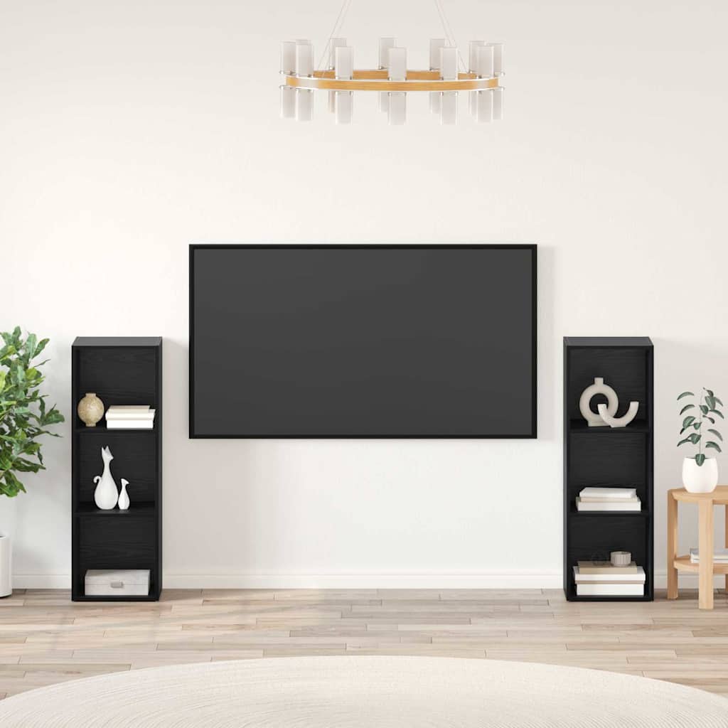 TV-Schrank-Set 2 pcs Schwarze Eiche 107 x 35 x 37 cm