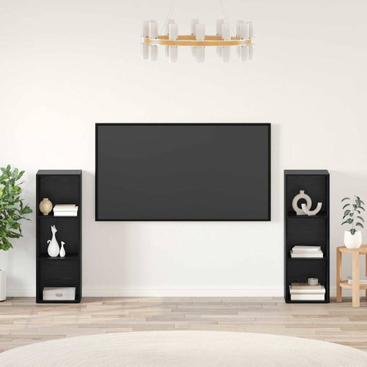 TV-Schrank-Set 2 pcs Schwarze Eiche 107 x 35 x 37 cm