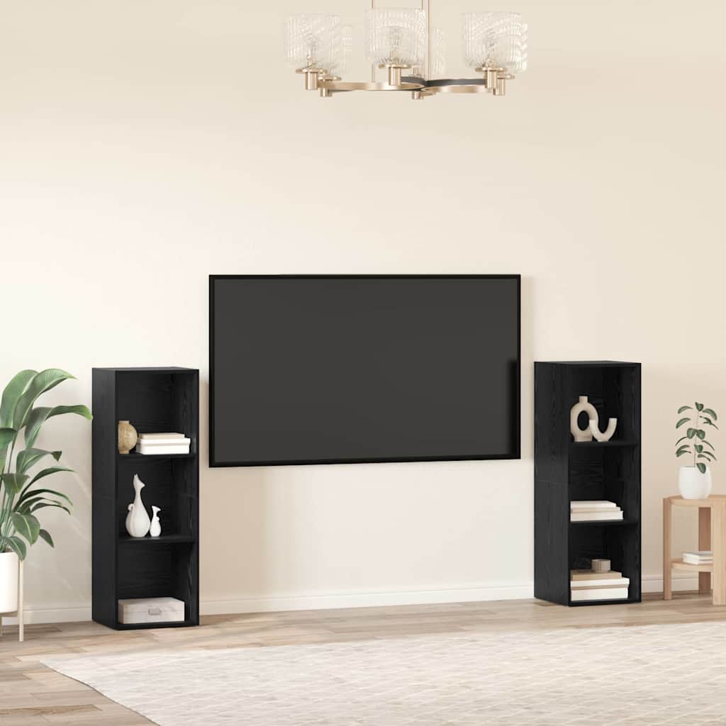 TV-Schrank-Set 2 pcs Schwarze Eiche 107 x 35 x 37 cm