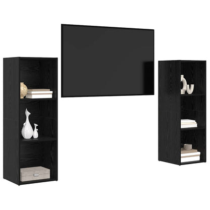 TV-Schrank-Set 2 pcs Schwarze Eiche 107 x 35 x 37 cm