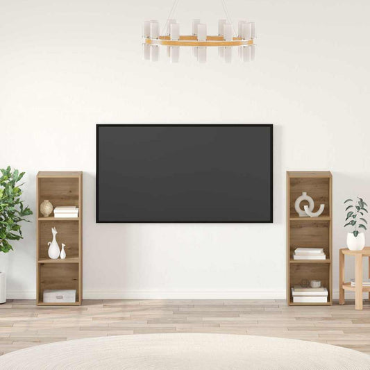 TV-Schrank-Set 2 pcs Eiche handwerklich 107 x 35 x 37 cm