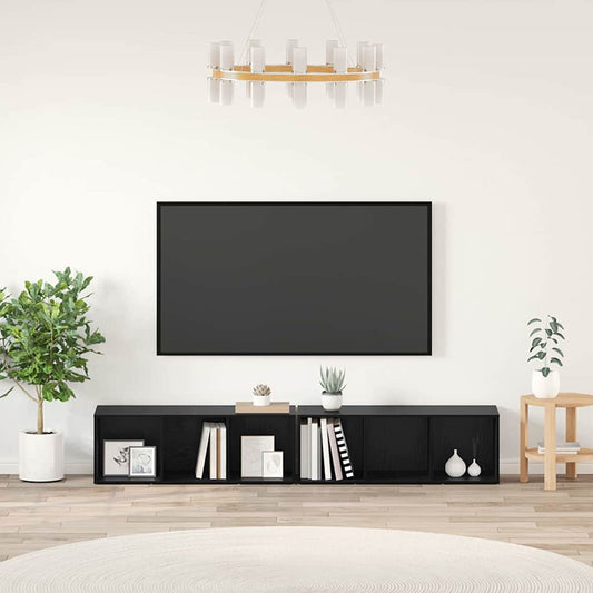 TV-Schrank-Set 2 pcs Schwarze Eiche Holzwerkstoff