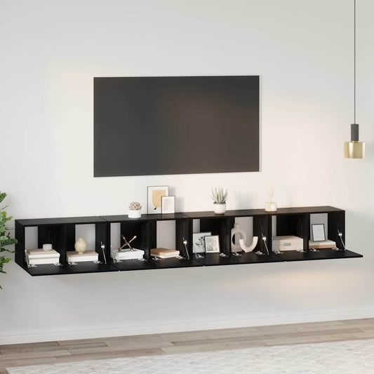 TV-Schrank-Set 4 pcs Schwarze Eiche 60 x 30 x 30 cm