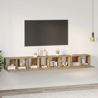 TV-Schrank-Set 4 pcs Eiche handwerklich 60 x 30 x 30 cm