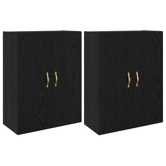Wandmontierte Schränke 2 pcs Schwarze Eiche 69.5 x 34 x 90 cm