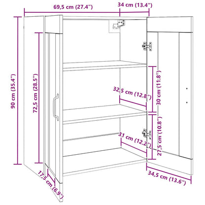 Wandmontierte Schränke 2 pcs Altholz 69.5 x 34 x 90 cm