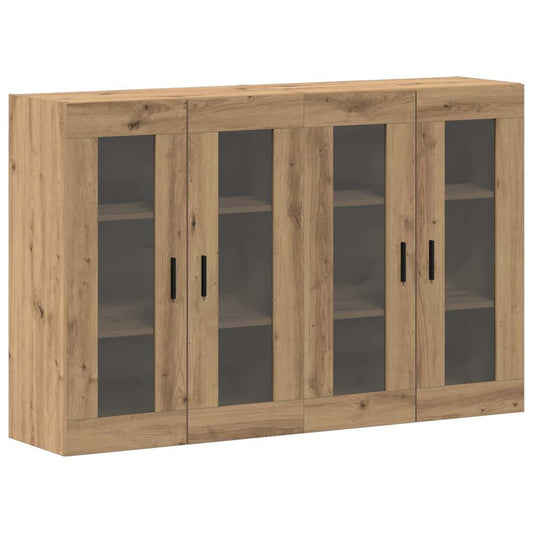Wandmontierte Schränke 2 pcs Eiche handwerklich