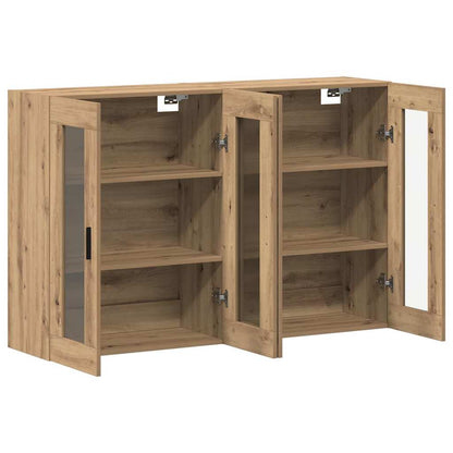 Wandmontierte Schränke 2 pcs Eiche handwerklich