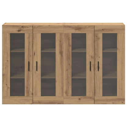 Wandmontierte Schränke 2 pcs Eiche handwerklich