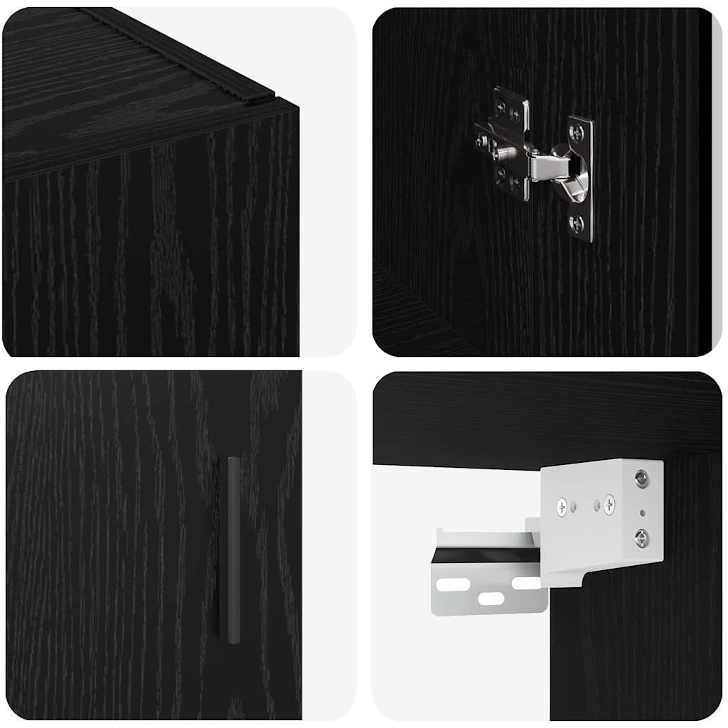 Wandmontierte Schränke 2 pcs Schwarze Eiche 69.5 x 34 x 90 cm