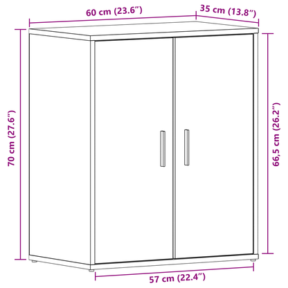 Schuhschrank Schwarze Eiche 60 x 35 x 70 cm Holzwerkstoff